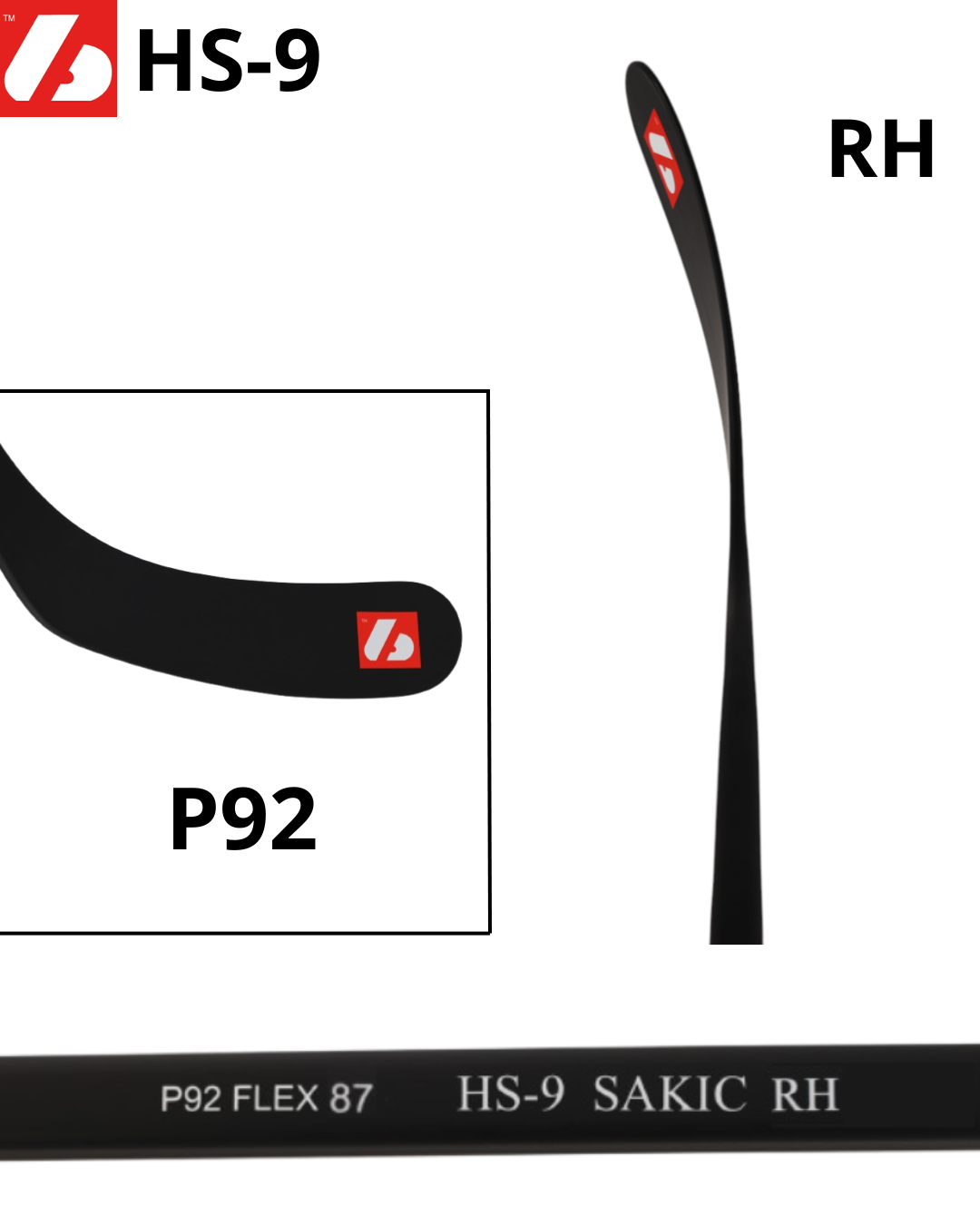 HS-9 Hockeyschläger aus Kohlenstoff mit hohem Modul