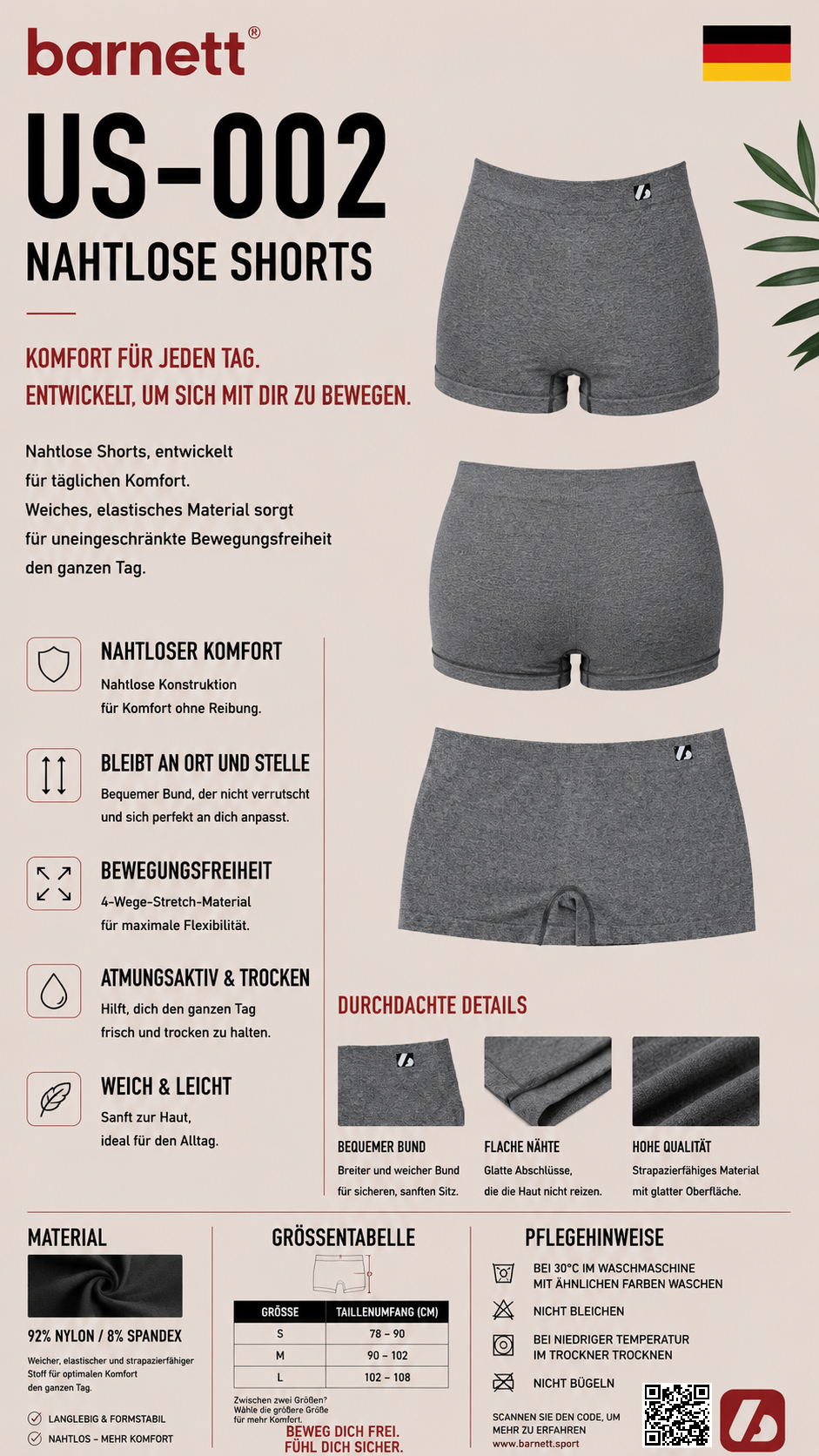 US-002 Shorty Grau (3er Set)