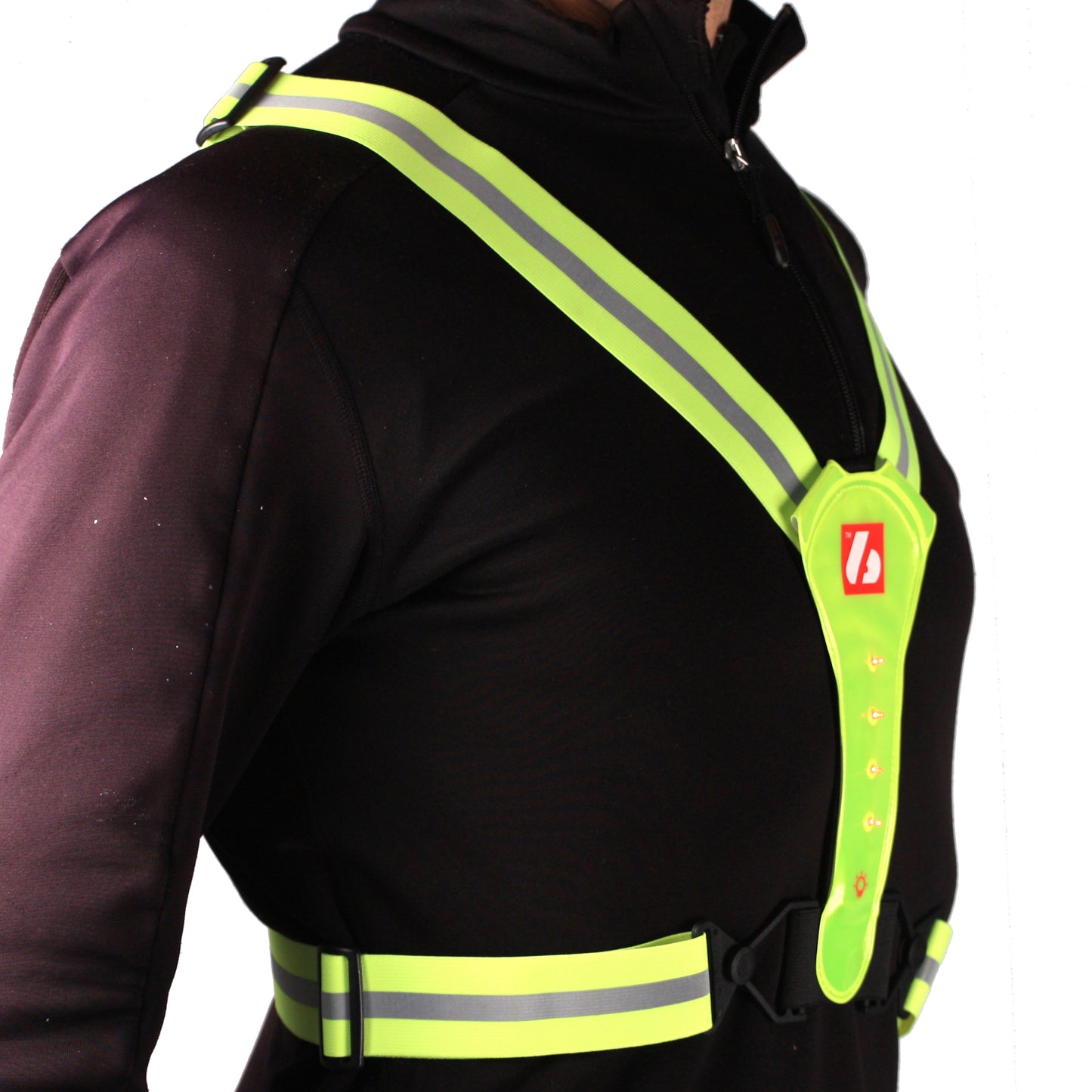 LW-1 Neongelbe Leuchtweste mit LED und Reflektoren, Training Running Trail