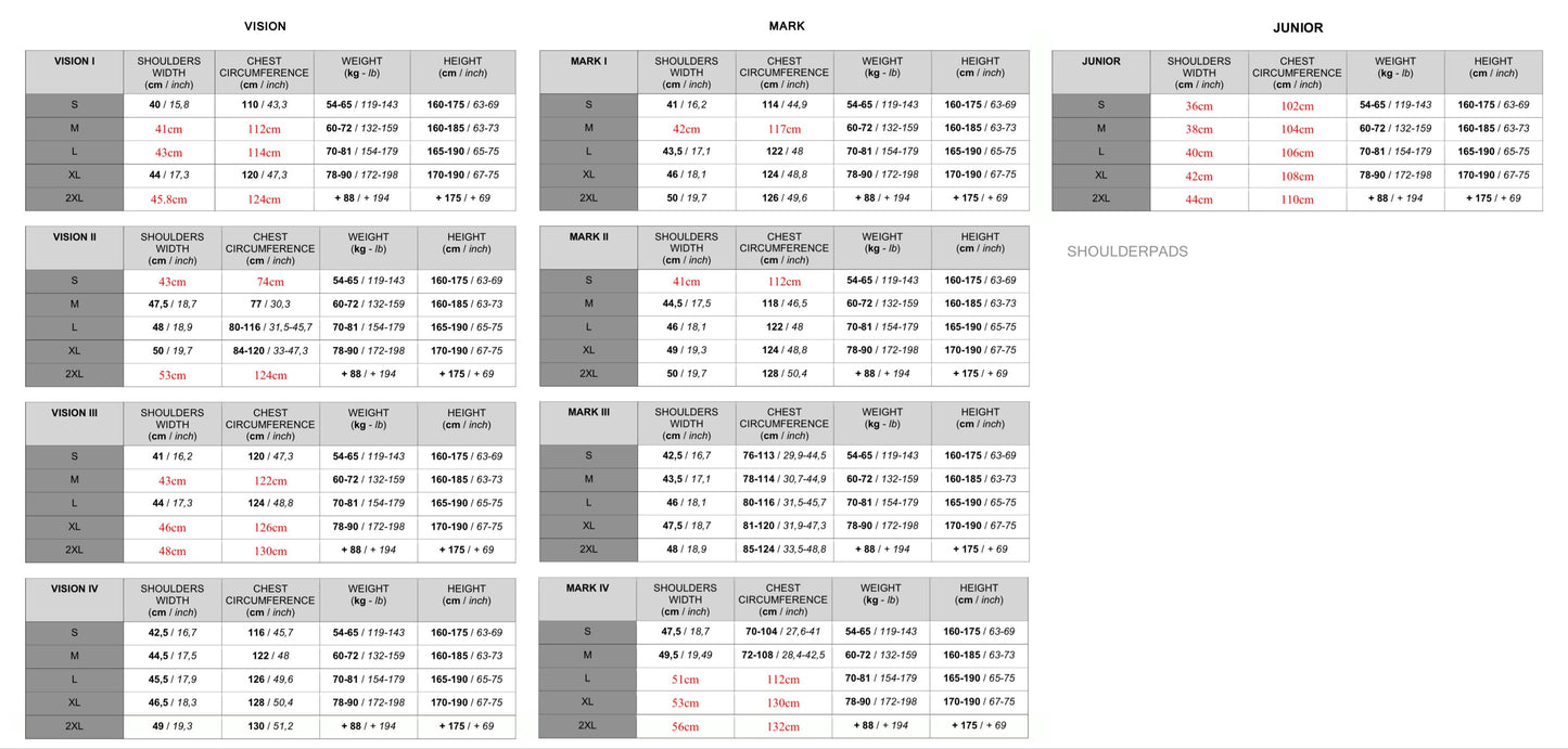 VISION JR junior American Football Schulterschutz, Junior/Jugend