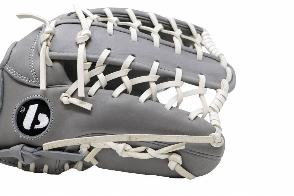 FL-127 hochwertiger Leder Baseballhandschuh Infield / Outfield / Pitcher, grau -