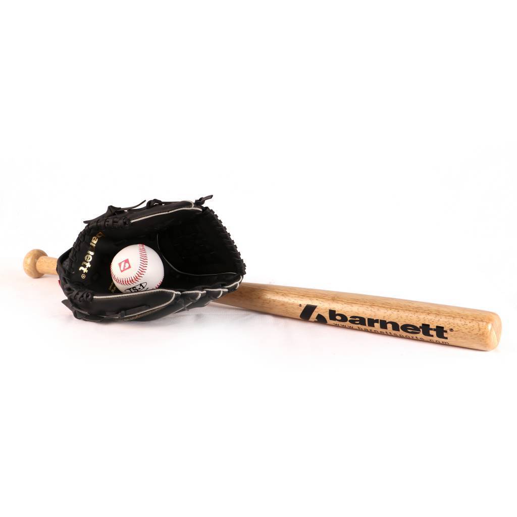 BGBW-3 Baseball Holz Junior (Kinder) Set Holz für Anfänger, Einsteiger (BB-W 25, JL-110, BS-1)