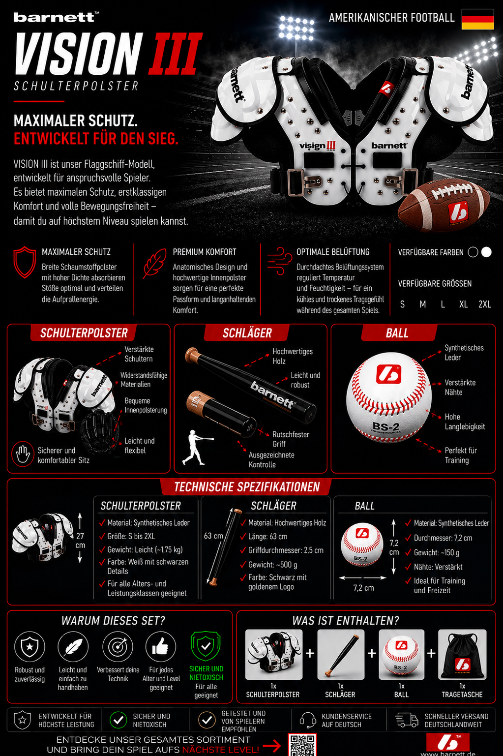 VISION III American Football Schulterschutz
