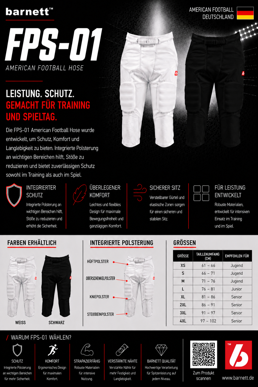 FPS-01 Hosen mit integriertem Schutz, 7 Pads
