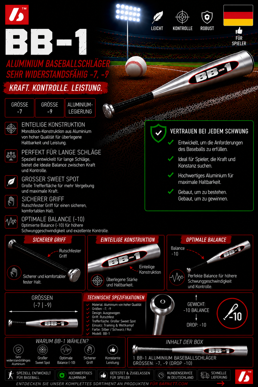 BB-1 Baseballschläger, Aluminium