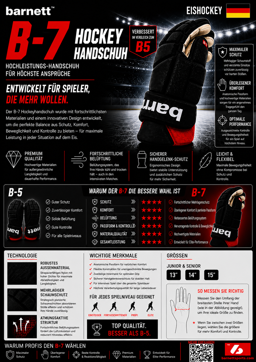 B-7 Wettkampf-Hockeyhandschuh