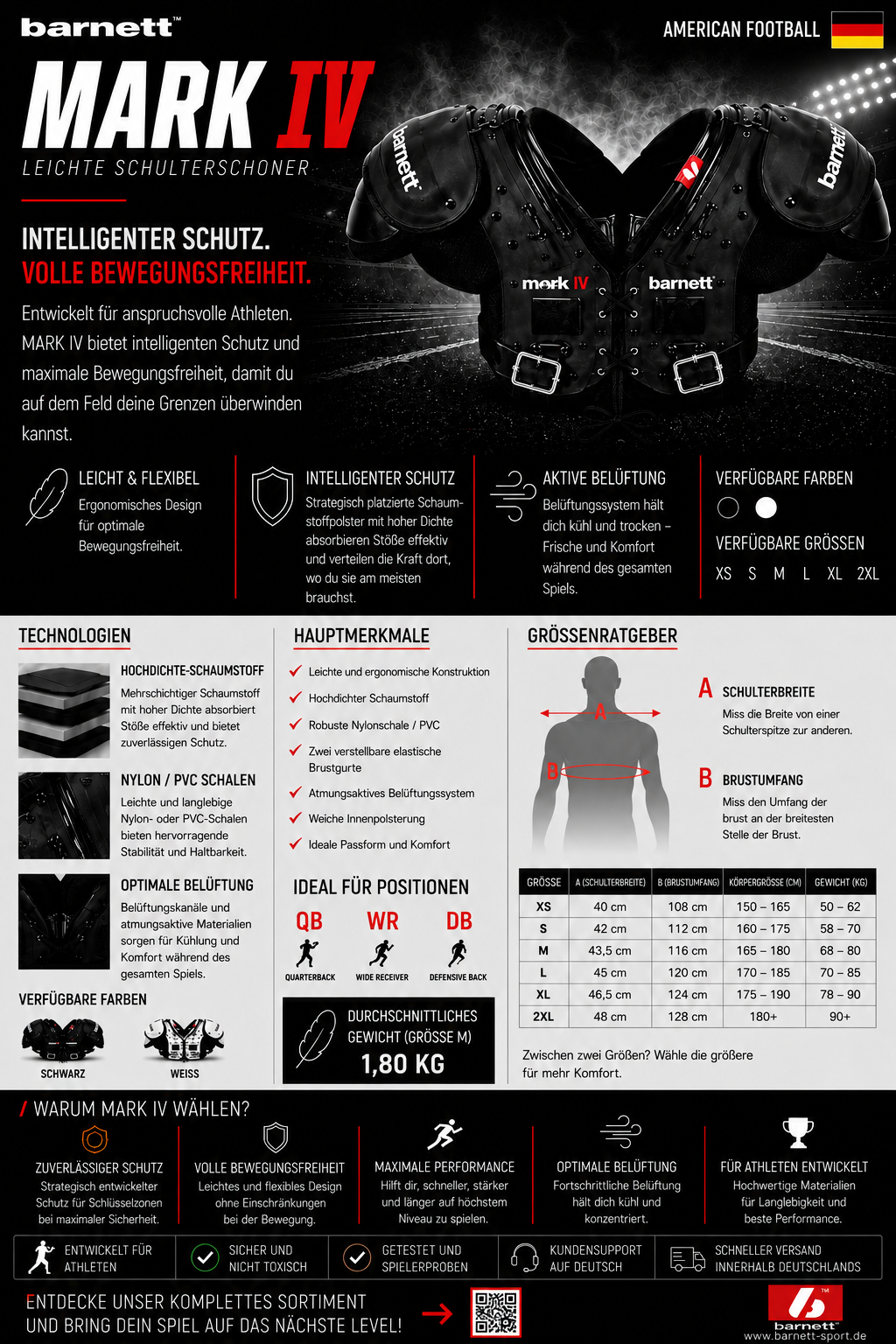 MARK IV American Football Schulterschutz Profi