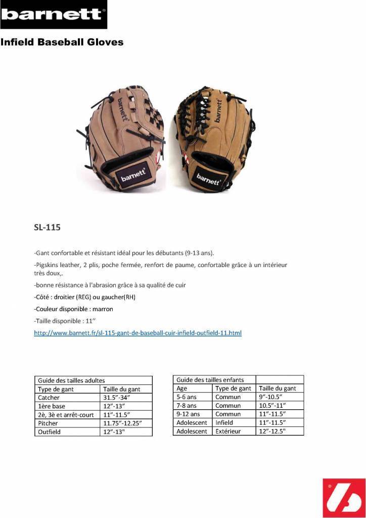 baseball handschuh welche größe SL-115 Baseball Handschuh, Schweinsleder, infield/outfield, Größe 11,5 – barnettdeutschland
