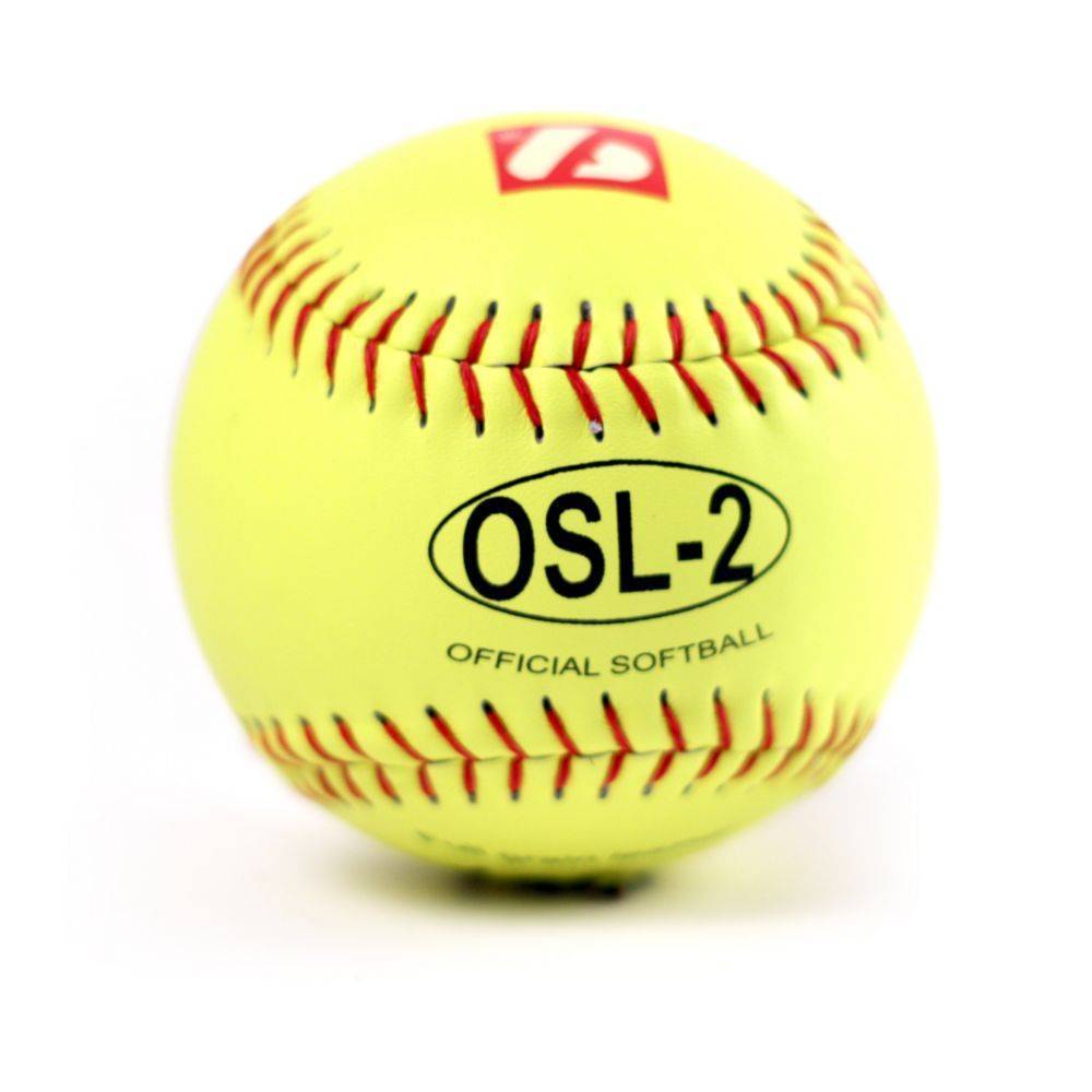 OSL-2 Softball Ball Wettkampf, Größe 12", Farbe fluo gelb 12 Stück (1 Dutzend)