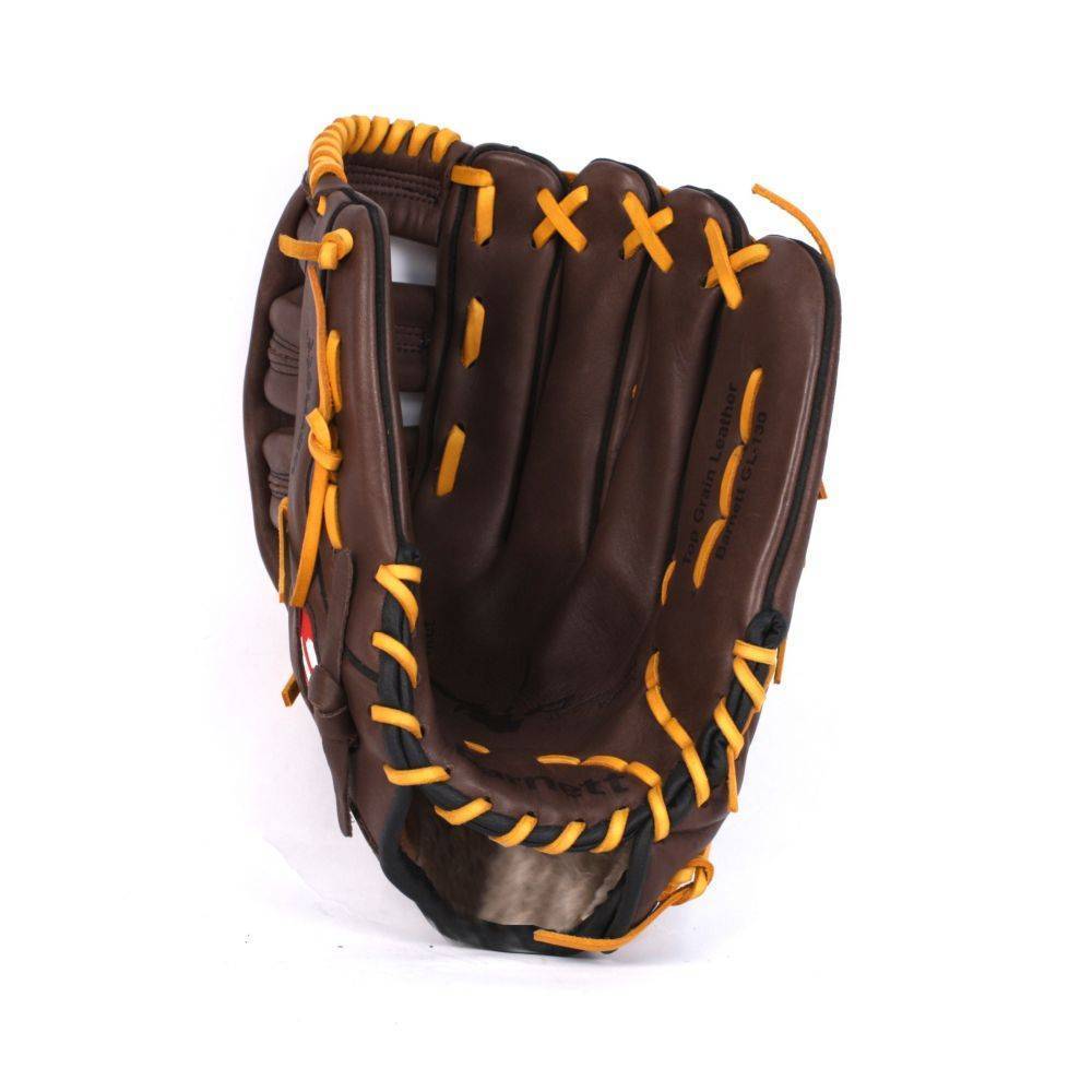 GL-127 Baseball Handschuh, Echtleder, Wettkampf, Outfield & Softball Größe 12,7 (inch), braun